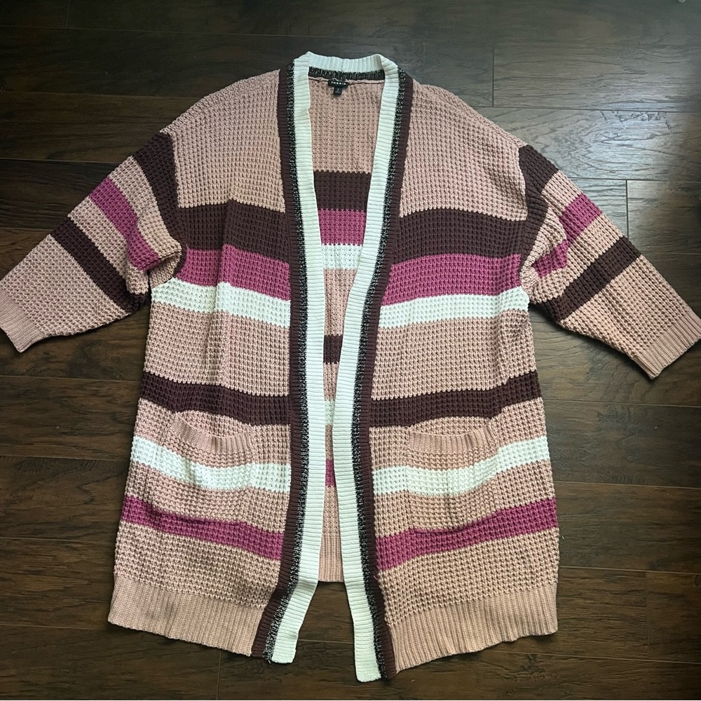 Torrid Striped Knit Sweater Cardigan Size 5